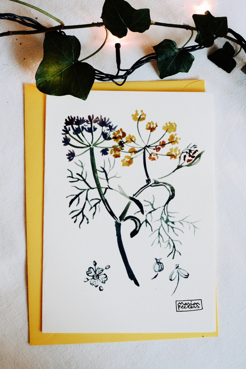 1#illustrationmarion peeters #cartesaquarelle#leverger#aneth