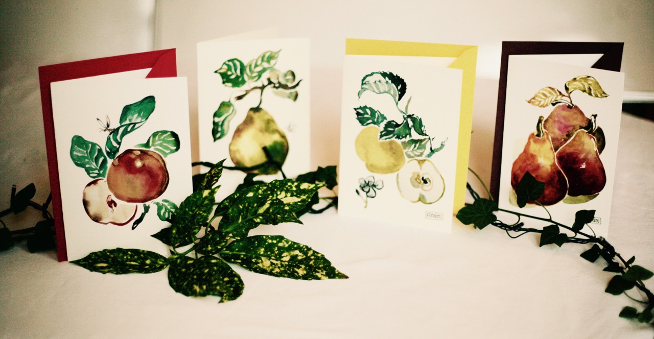 2#illustrationmarionpeeters #cartesaquarelle#leverger#fruits