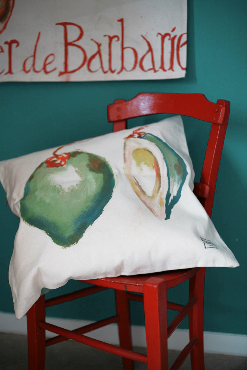 coussin coco verte carré